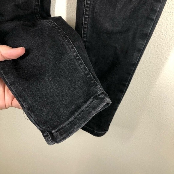 Free People Riley Seamed Skinny Jeans High Rise Washed Black 24 - Picture 5 of 9